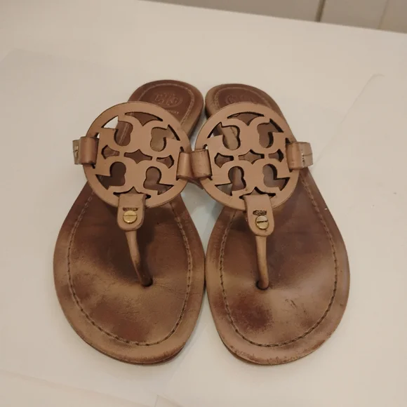 Tory Burch Brown Leather Miller Sandals - Picture 11 of 16